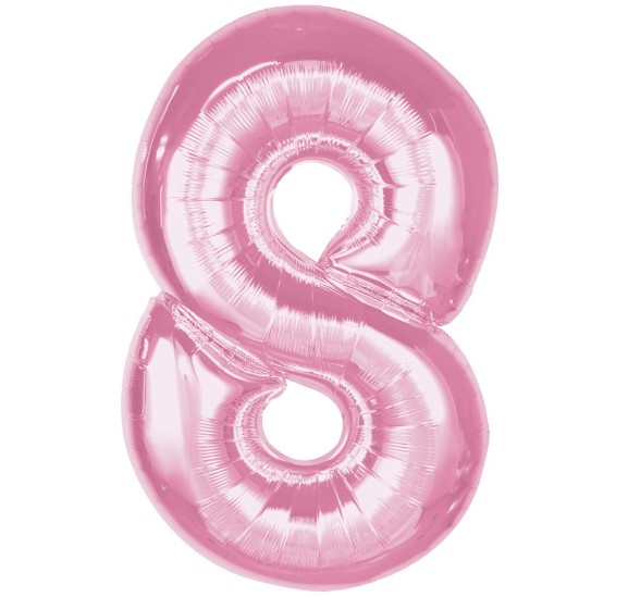 Balon foliowy B&C cyfra "8" j. różowa 92cm CH-S9J8 GoDan